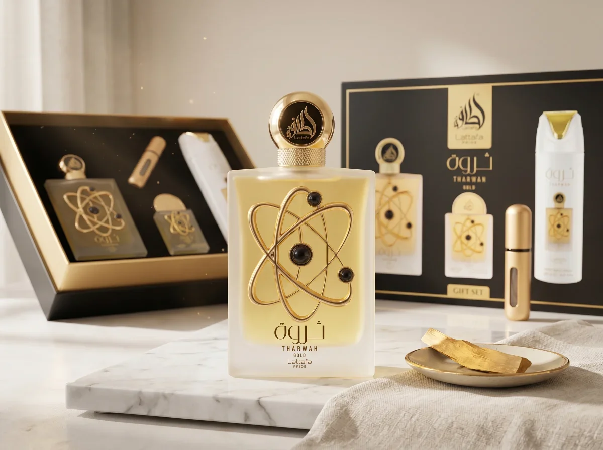 Lattafa Tharwah Gold Gift Set — Gift set, 100 ml | Oudara Parfums
